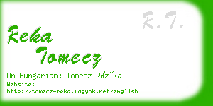 reka tomecz business card